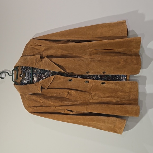 Retro 90's Guillaume Tan/Camel Suede Women's Blazer/Jacket With Paisley Lining - Picture 13 of 13